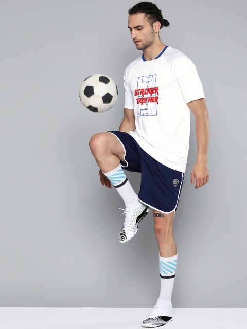 

HRX By Hrithik Roshan Men Optic White Typographic Rapid-Dry Football Tshirt