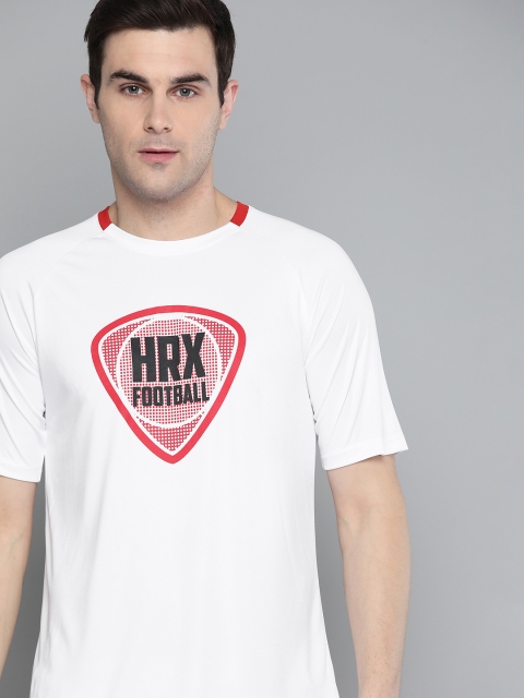 

HRX By Hrithik Roshan Men Optic White Graphic Rapid-Dry Football Tshirt