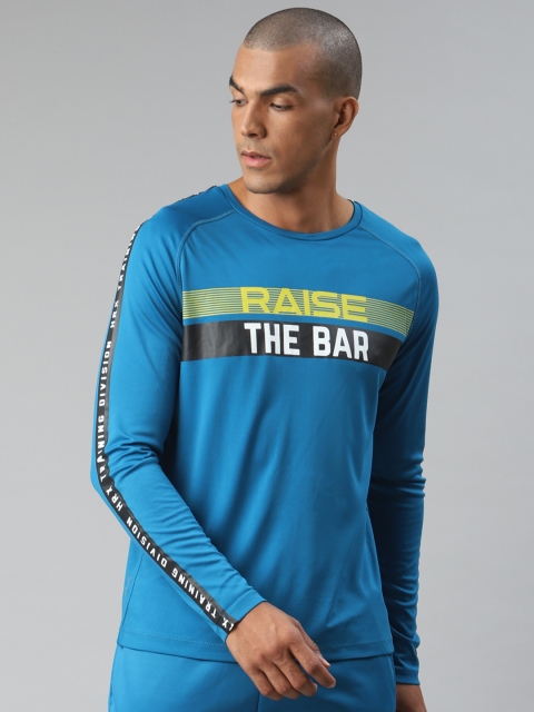 

HRX By Hrithik Roshan Men Blue Beast Typographic Rapid-Dry Antimicrobial Training T-shirt