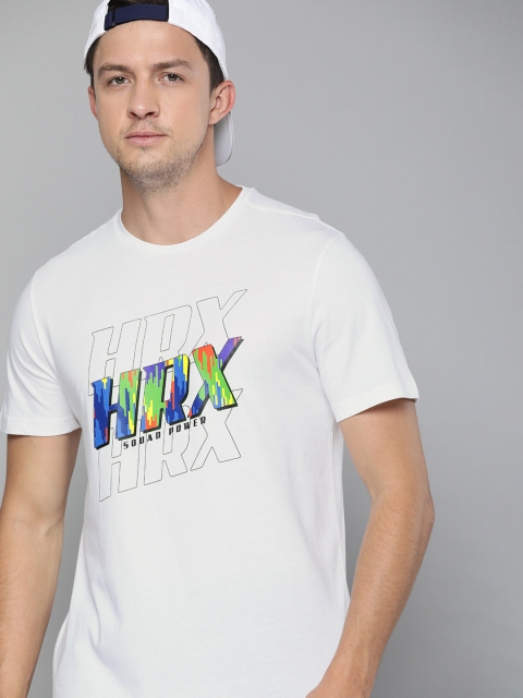 

HRX By Hrithik Roshan Men Optic White Solid Camouflage Lifestyle Tshirt