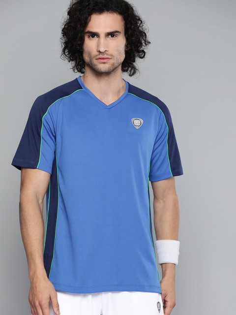 

HRX By Hrithik Roshan Men Blue Colourblock Rapid-Dry Football Tshirt