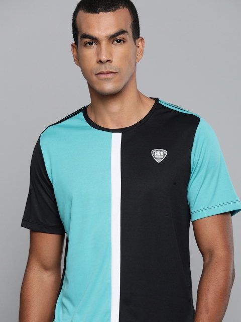 

HRX By Hrithik Roshan Men Blue Colourblock Rapid-Dry Football Tshirt
