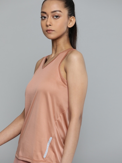 

HRX By Hrithik Roshan Women Rose Dawn Solid Rapid-Dry Antimicrobial Running T-shirt, Peach