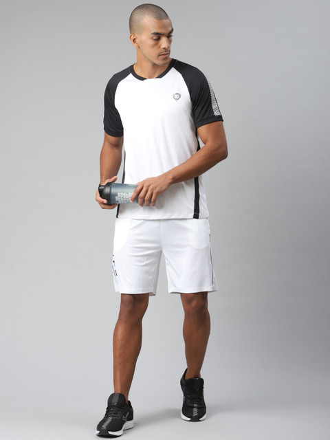 

HRX By Hrithik Roshan Men White Colourblock Rapid-Dry Football T-shirt
