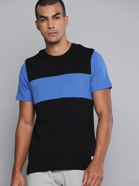 

HRX By Hrithik Roshan Men Jet Black Colourblock Bio-Wash Lifestyle Tshirt