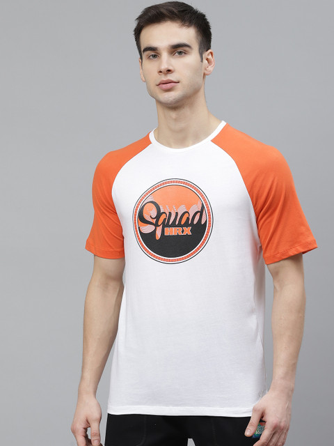 

HRX By Hrithik Roshan Men Optic White Cotton Printed Bio-Wash Lifestyle Pure Cotton T-shirt