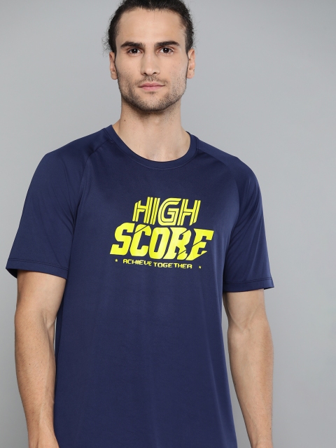 

HRX By Hrithik Roshan Men Medival Blue Graphic Rapid-Dry Football Tshirt, Navy blue