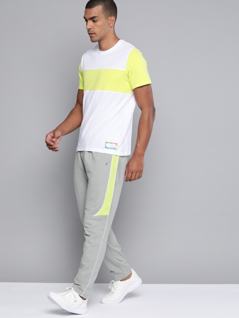 

HRX By Hrithik Roshan Men Optic White Colourblock Bio-Wash Lifestyle Tshirt