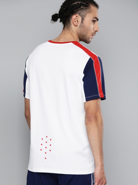 

HRX By Hrithik Roshan Men White Colourblock Rapid-Dry Football Tshirt