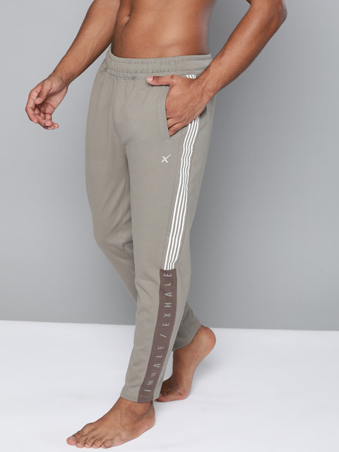 

HRX By Hrithik Roshan Men Brindle Solid Organic Cotton Antimicrobial Yoga Track Pants, Grey