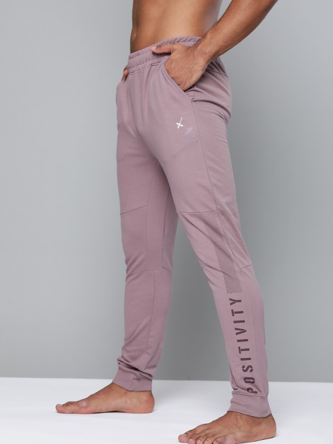

HRX By Hrithik Roshan Men Twilight Mauve Solid Slim Fit Cotton Antimicrobial Yoga Joggers