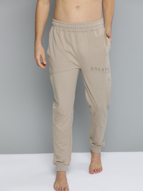 

HRX By Hrithik Roshan Men Beige Solid Slim Fit Organic Cotton Antimicrobial Yoga Joggers