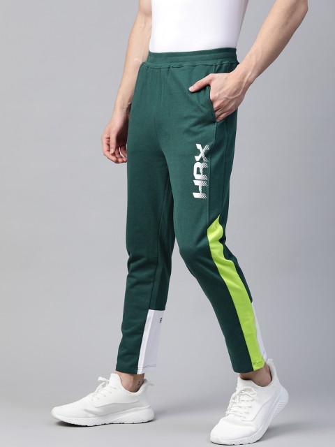 

HRX By Hrithik Roshan Men Ponderosa Pine Solid Slim Fit Bio-Wash Lifestyle Track Pants, Green