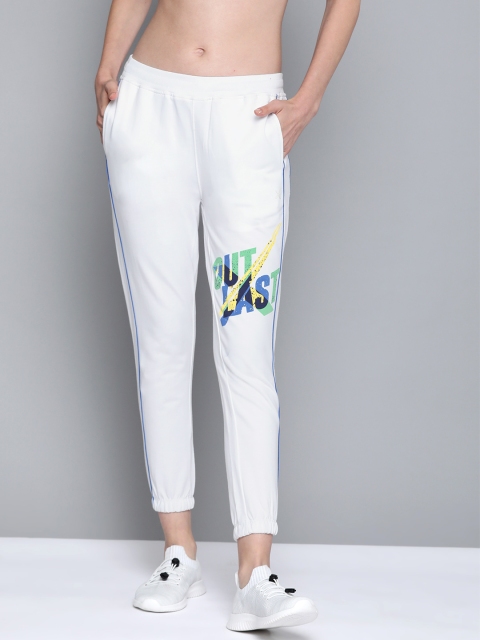 

HRX By Hrithik Roshan Women Optic White Solid Slim Fit Mid-Rise Bio-Wash Lifestyle Joggers