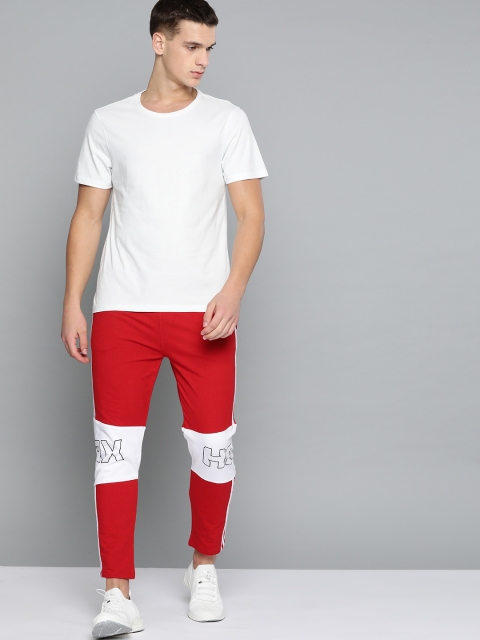 

HRX By Hrithik Roshan Men Barbabos Cherry Solid Slim Fit Bio-Wash Lifestyle Track Pants, Red
