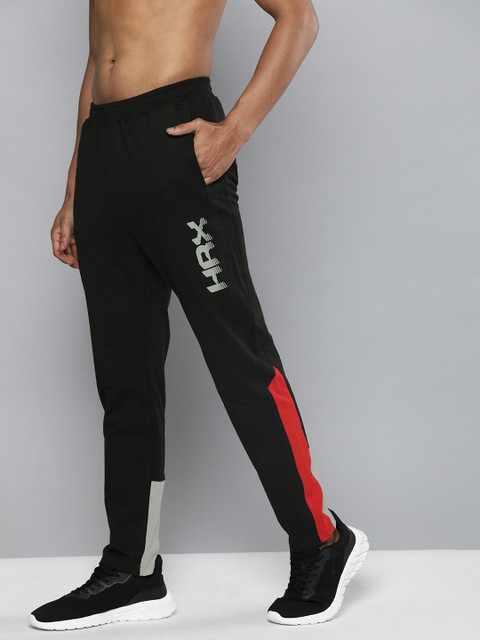 

HRX By Hrithik Roshan Men Jet Black Solid Slim Fit Bio-Wash Lifestyle Track Pants