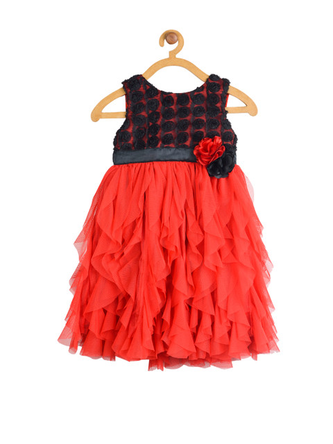 

Toy Balloon kids Girls Red & Black Fit & Flare Dress