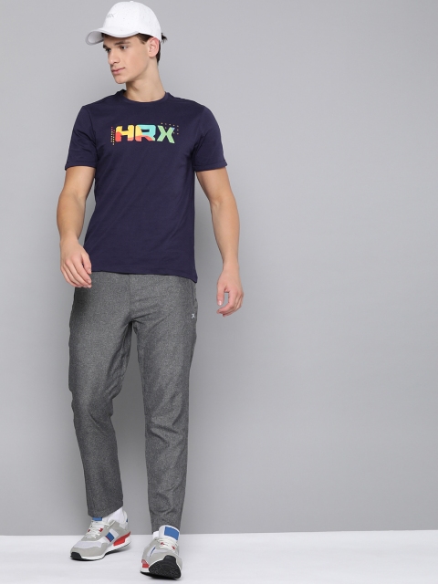 

HRX By Hrithik Roshan Men Medival Blue Solid Bio-Wash Lifestyle Tshirt, Navy blue