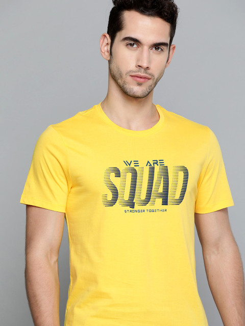 

HRX By Hrithik Roshan Men Aspen Gold Typographic Bio-Wash Lifestyle Tshirt, Yellow