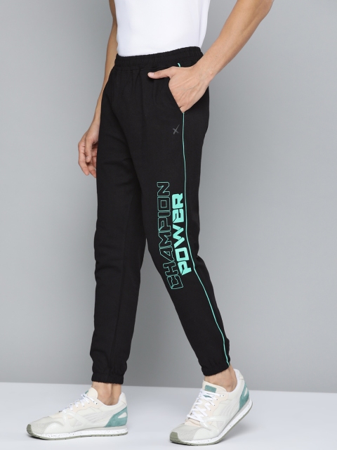 

HRX By Hrithik Roshan Men Jet Black Slim Fit Mid-Rise Bio-Wash Lifestyle Joggers