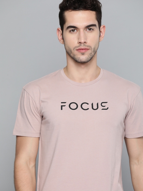 

HRX By Hrithik Roshan Men Deauville Malive Typographic Bamboo Cotton Bio-Wash Antimicrobial Yoga Tshirt, Pink