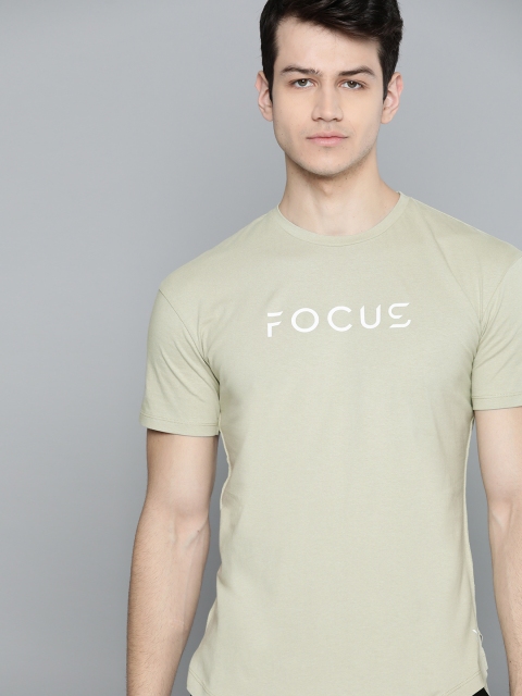 

HRX By Hrithik Roshan Men Desert Sage Typographic Organic Cotton Antimicrobial Antimicrobial Yoga Tshirt, Green