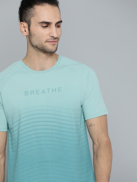 

HRX By Hrithik Roshan Men Aquifier Solid Organic Cotton Antimicrobial Antimicrobial Yoga Tshirt, Sea green