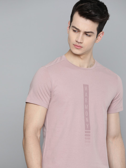 

HRX By Hrithik Roshan Men Deauville Malive Solid Organic Cotton Antimicrobial Antimicrobial Yoga Tshirt, Mauve