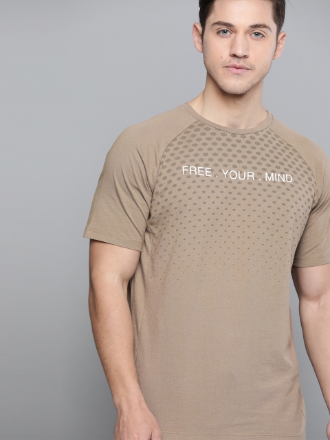 

HRX By Hrithik Roshan Men Brindle Solid Organic Cotton Antimicrobial Antimicrobial Yoga Tshirt, Olive
