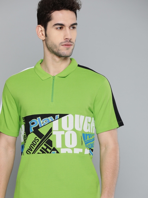 

HRX By Hrithik Roshan Men Wild Lime Colourblock Organic Cotton Antimicrobial Lifestyle Tshirt, Green