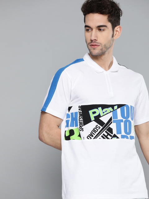 

HRX By Hrithik Roshan Men Optic White Colourblock Organic Cotton Antimicrobial Lifestyle Tshirt