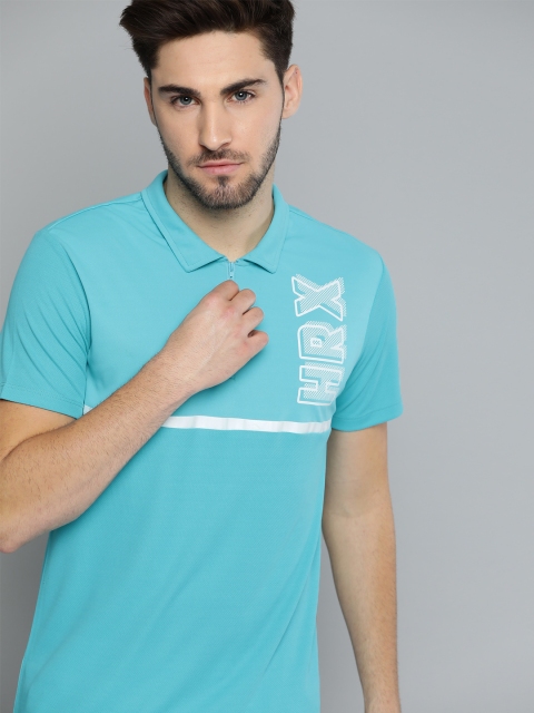 

HRX By Hrithik Roshan Men Peacock Blue Solid Rapid-Dry Anti-Static Racketsport Tshirt