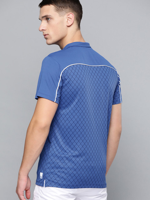 

HRX By Hrithik Roshan Men Strong Blue AOP Rapid-Dry Antimicrobial Anti-Static Racketsport Tshirt