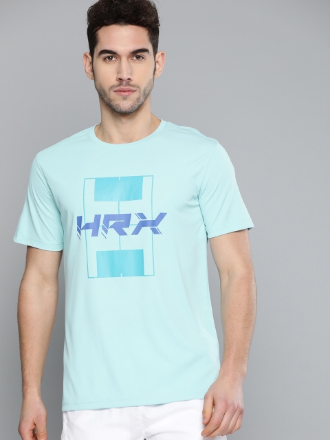 

HRX By Hrithik Roshan Men Crystal Blue Solid Rapid-Dry Antimicrobial Anti-Static Racketsport Tshirt