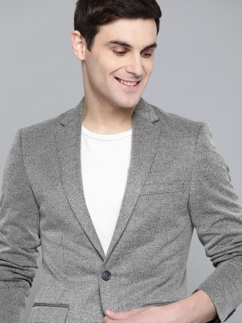 

Mast & Harbour Men Grey Self-Design Regular Fit Single Blazer Casual Blazer