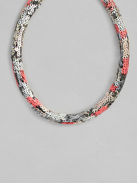 

justpeachy Women Multicoloured Embellished Statement Choker Necklace, Multi