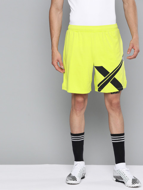 

HRX By Hrithik Roshan Men Sulphur Spring Colourblock Regular Fit Mid-Rise Rapid-Dry Football Shorts, Fluorescent green