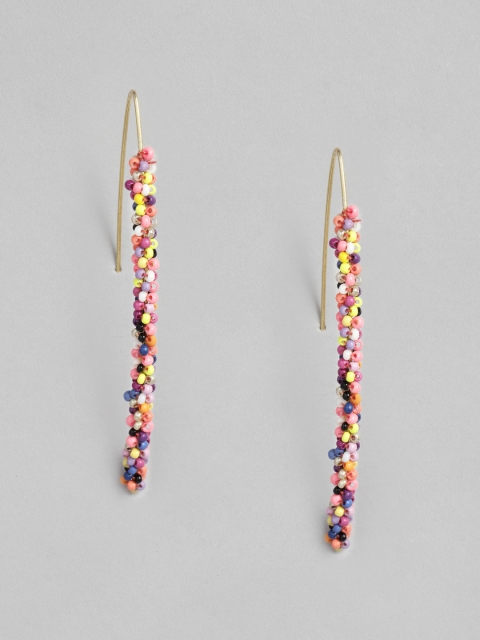 

justpeachy Multicoloured Contemporary Half Hoop Earrings, Multi