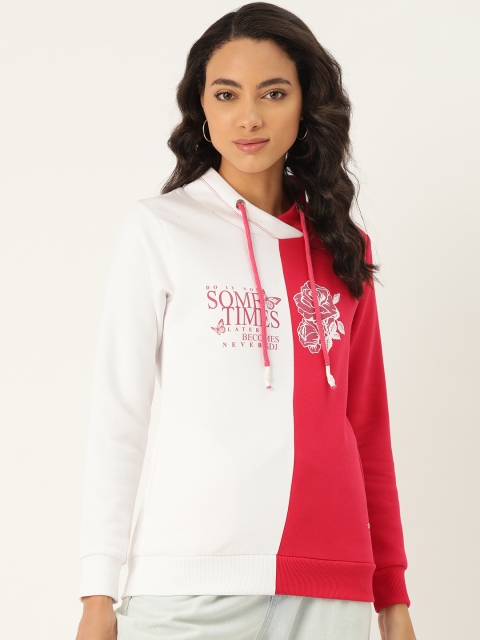 

Duke Women White & Pink Colourblocked Sweatshirt