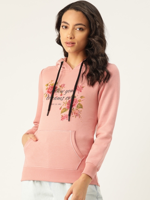 

Duke Women Pink Printed Hooded Sweatshirt