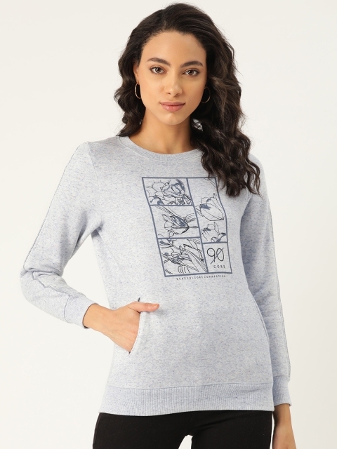 

Duke Women Blue Printed Sweatshirt