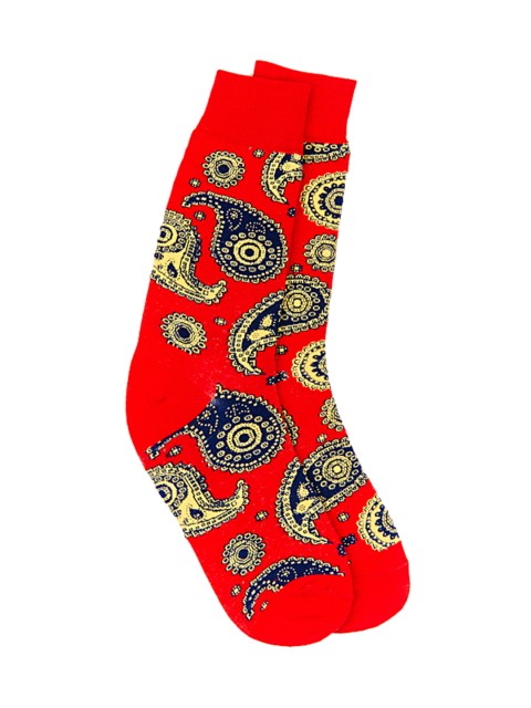 

The Tie Hub Men Red Paisley Patterned Socks