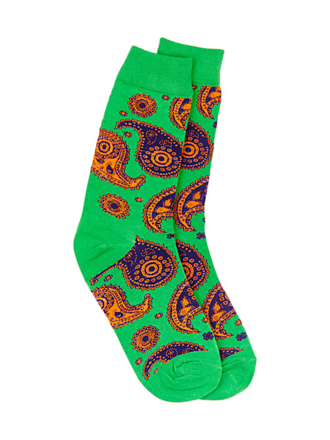 

The Tie Hub Men Green Paisley Patterned Socks