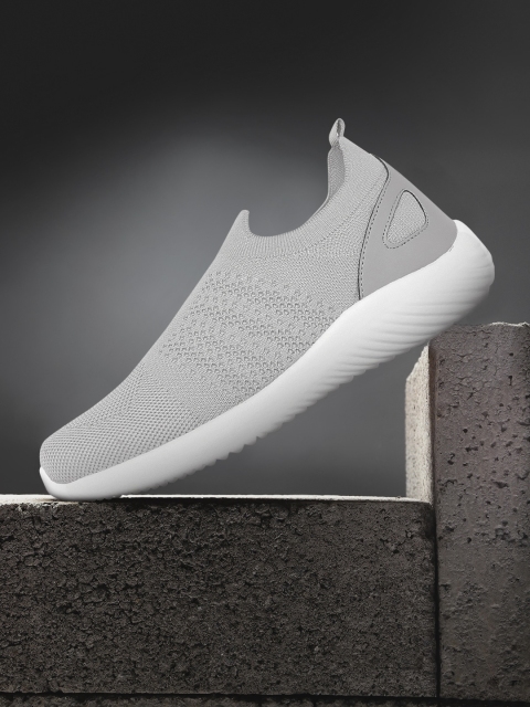 

The Roadster Lifestyle Co Men Grey Woven Design Slip-On Sneakers
