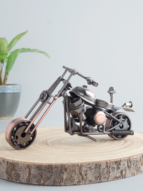 

Golden Peacock Copper-Toned Metal Motor Bike Handmade Showpiece