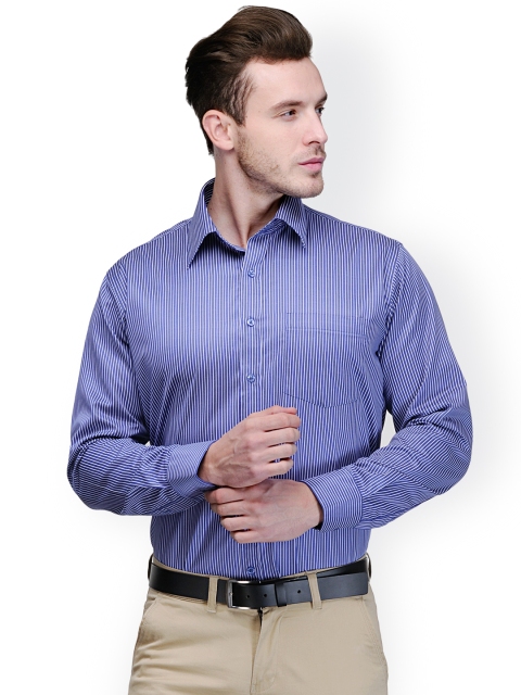 

Hancock Blue Striped Classic Fit Formal Shirt