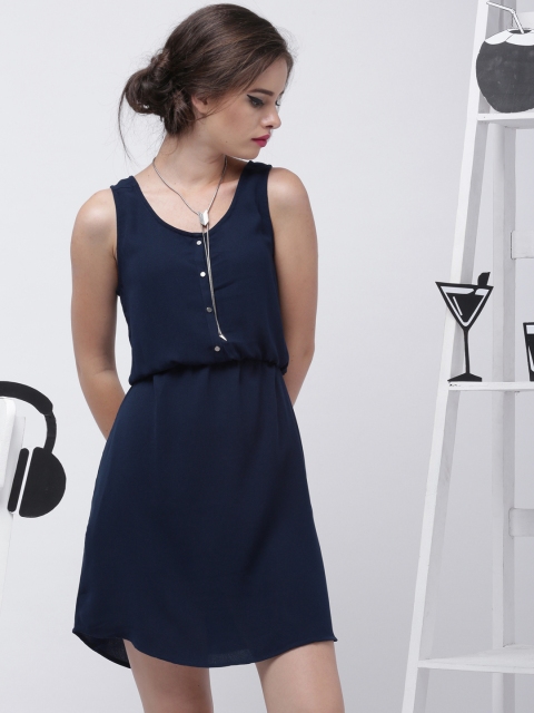 

Encrypt Navy Crepe Blouson Dress, Navy blue