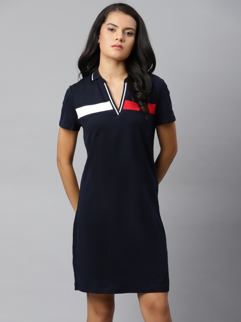 

Tommy Hilfiger Navy Blue & White Striped T-shirt Dress