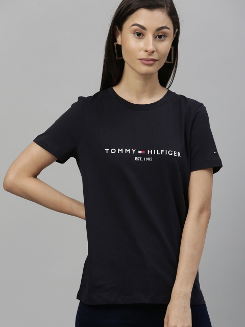 

Tommy Hilfiger Women Navy Blue Printed Round Neck T-shirt