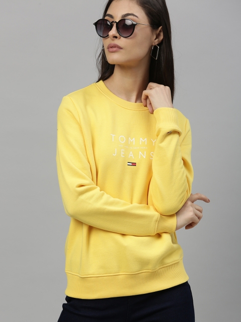 

Tommy Hilfiger Women Yellow Printed Round Neck Sweatshirt